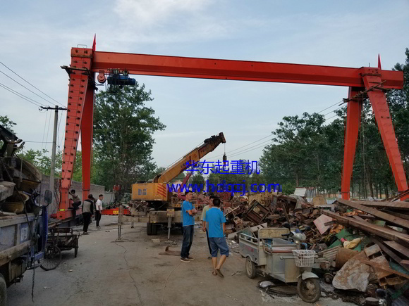 MHType electromagnetic suction cup gantry crane|MHType recycling scrap iron and steel yard gantry crane