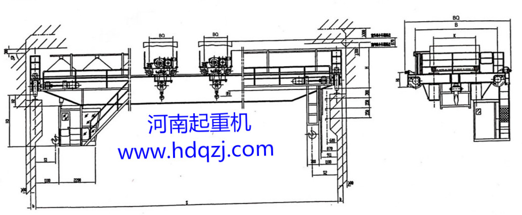 QEType double trolley bridge crane图纸