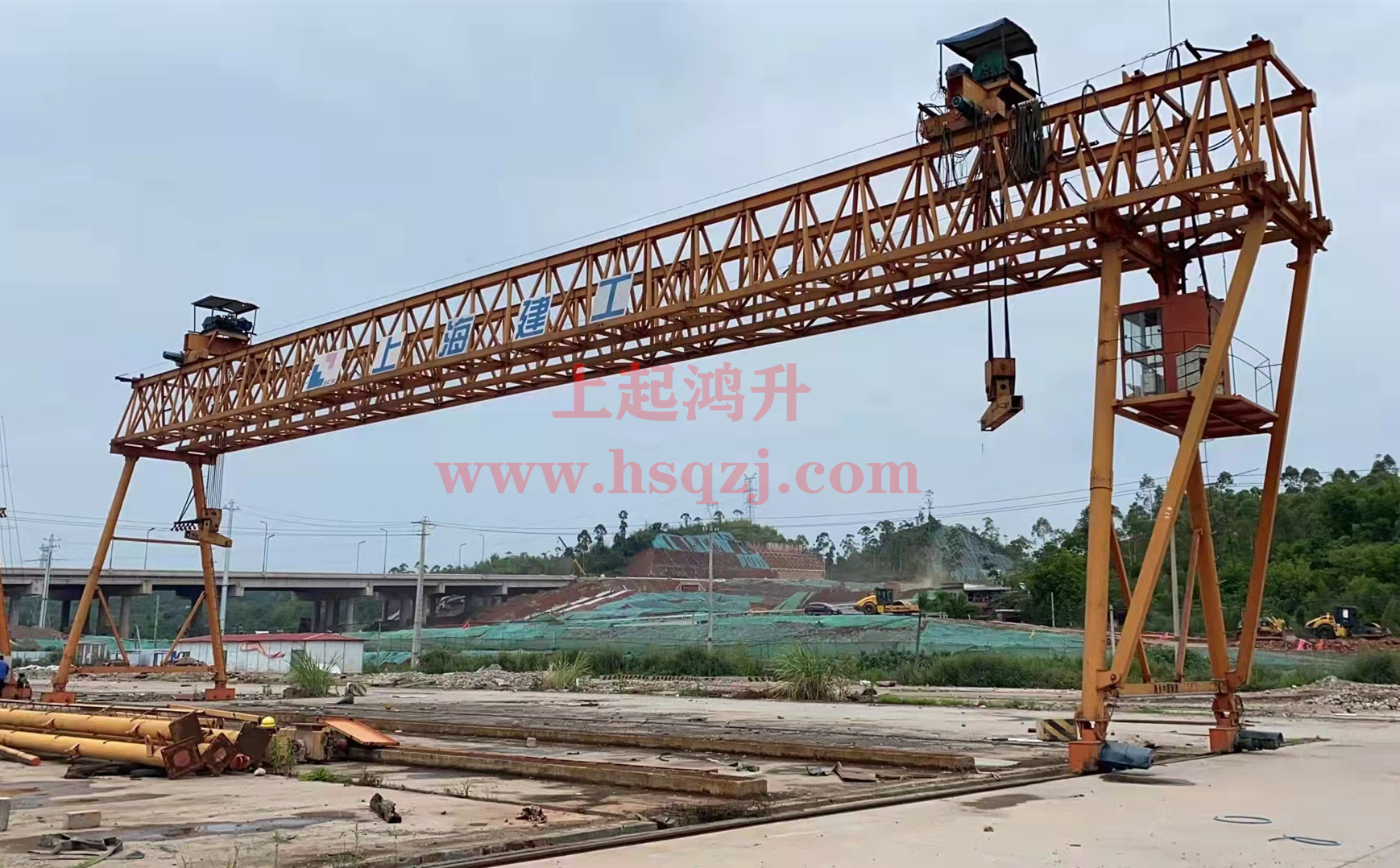50+50Rental of ton double trolley road bridge gantry crane|Rental of double hook beam lifting machine
